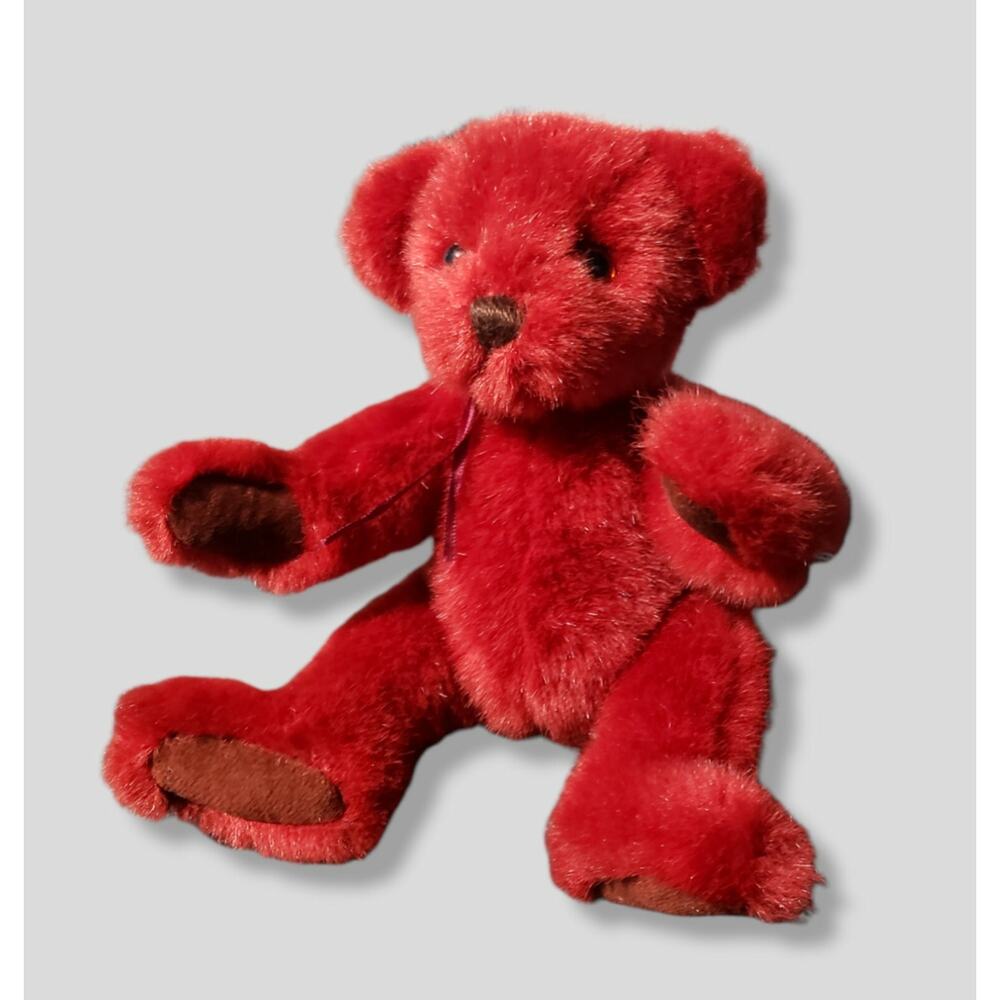 Vintage Gund Collectors Classic Movable Teddy Bear 8" Red Plush Stuffed Toy 1992